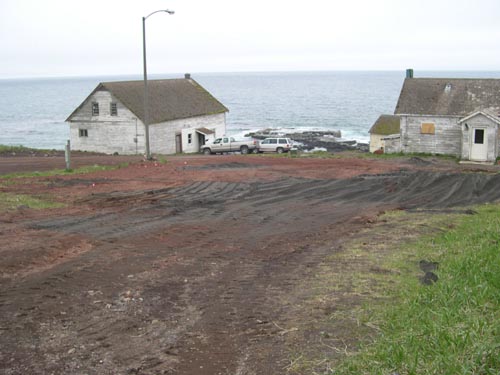 Photo of backfilled area at the Old Carpenter Shop.